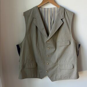 Kroon Mens Cotton Canvas Vest in Axel Wash Lined Casual Date Night Size XXL